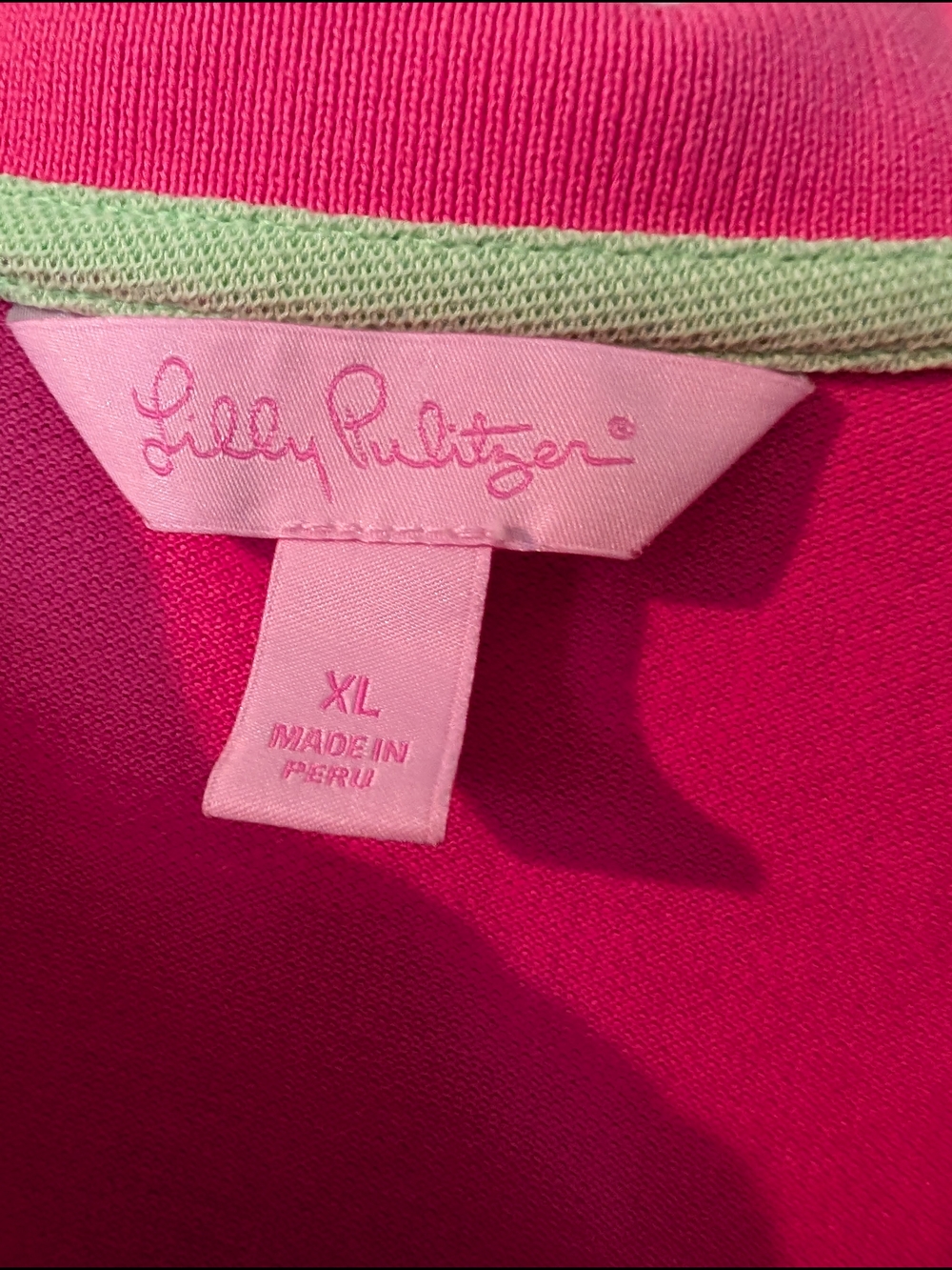 Lilly Pulitzer Pink Pima Cotton Stretch Polo Shirt with Palm Logo - Picture 3 of 3